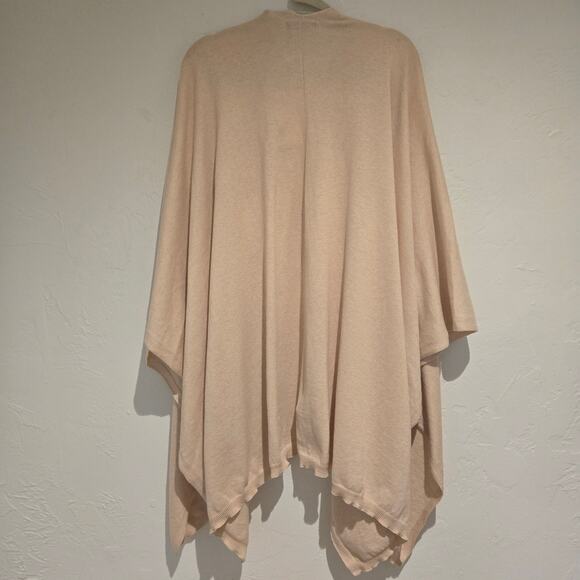 NWT Quince Organic Cotton & Cashmere Blend Ruana Shawl Wrap in Oatmeal, OS - Picture 3 of 7